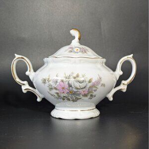 Winterling Bavaria Empress Maria Theresia Porcelain Covered Sugar Bowl Floral